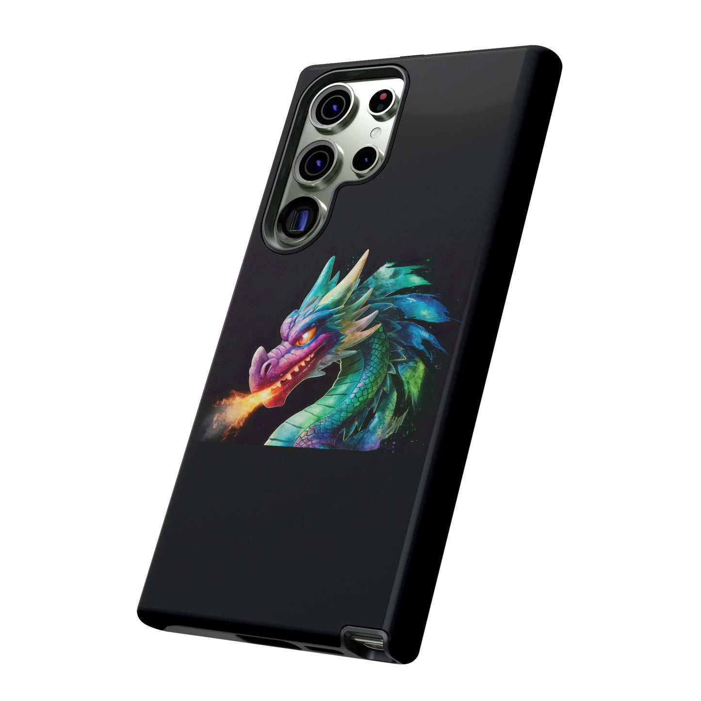 Fire-Breathing Dragon Samsung Case - Tough Fantasy Art Cover - Dark Academia Aesthetic Geek Gift for Galaxy S23/S24/S25/Ultra