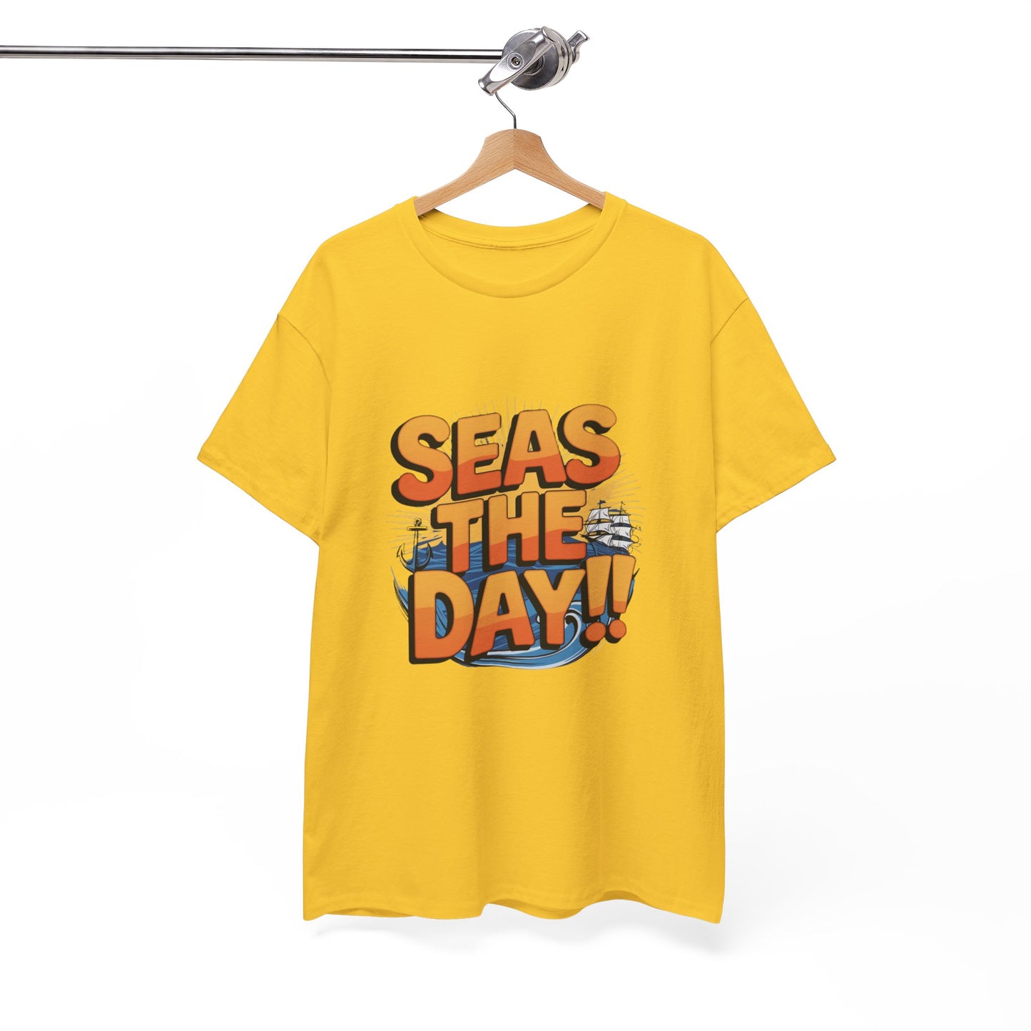 Seas The Day!! Tee • Ocean Pun Graphic Shirt • Comfort Colors Unisex Beachy Vibes • Nautical Aesthetic • Gift for Sea Lovers & Summer Vacays