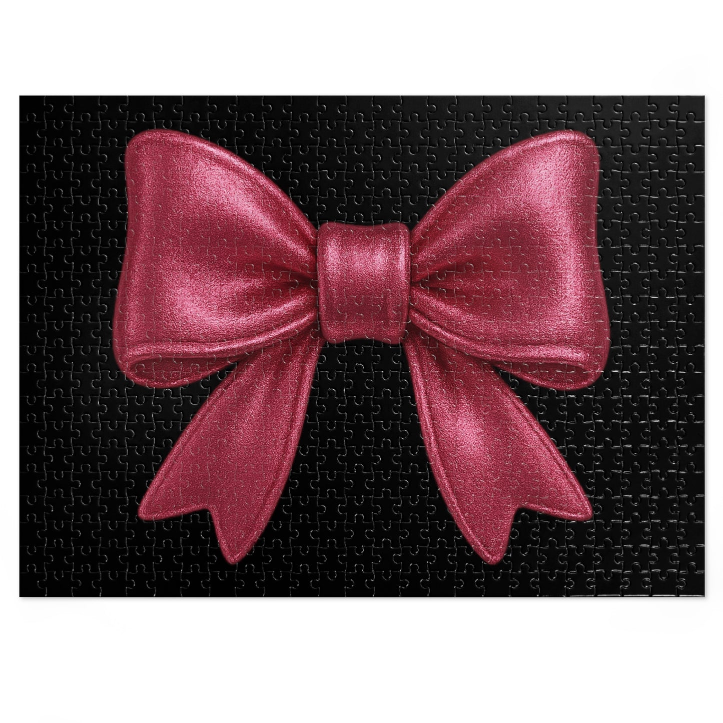 Pink Bow Jigsaw Puzzle – Elegant Aesthetic Puzzle with Gift Tin | Cute Girly Puzzle Gift for Her, Game Night, or Decor