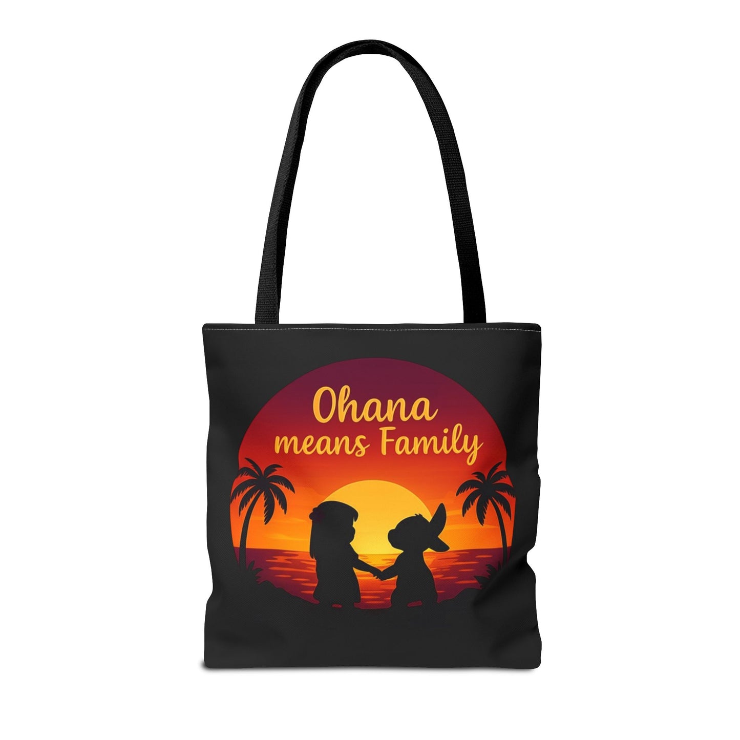 Ohana Means Family Tote Bag – Lilo and Stitch Inspired Bag, Hawaiian Quote, Disney Aesthetic Gift, Reusable Grocery or Beach Bag