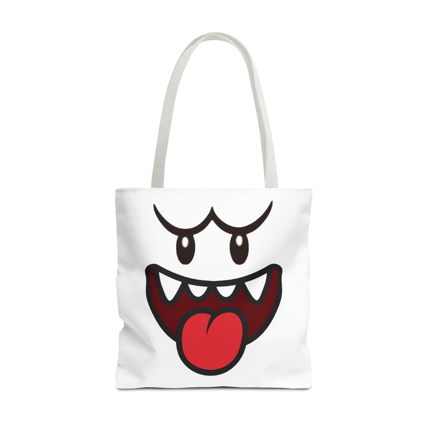 Funny Ghost Face Tote Bag, Spooky Halloween Shopping Bag, Creepy Cute Gamer Tote, Novelty Reusable Canvas Bag, Horror Themed Trick or Treat Bag