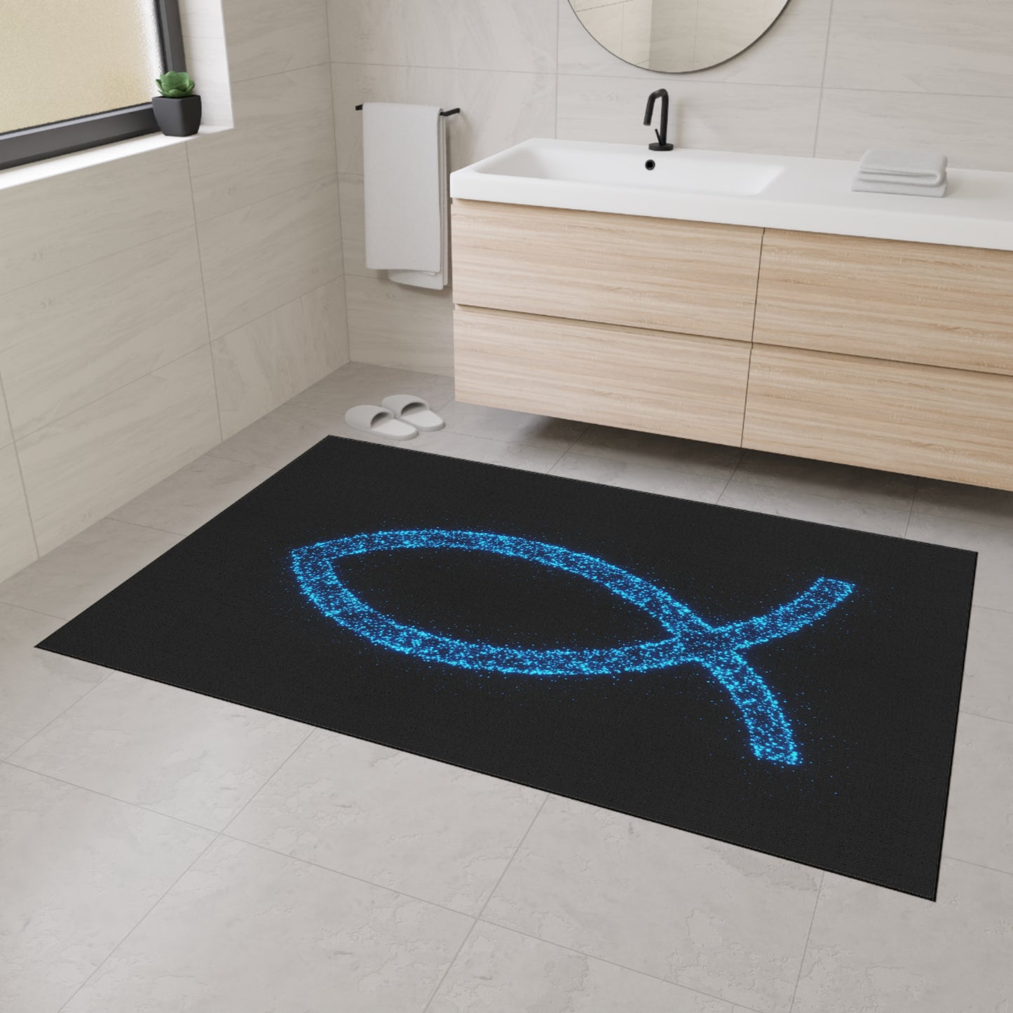 Christian Fish Design Heavy Duty Floor Mat - Durable Welcome Mat for Home