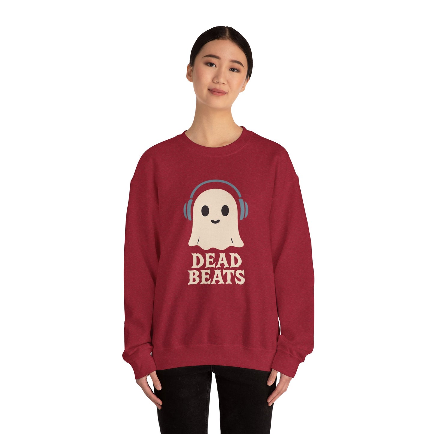 Dead Beats Ghost Sweatshirt, Funny Halloween Crewneck, Spooky Season Pullover, Music Lover Halloween Shirt, Cute Ghost Graphic Top