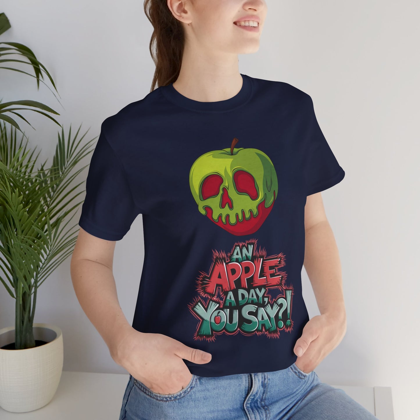 Funny Apple Skull Shirt – An Apple A Day You Say? – Grunge Fruit Tee – Y2K Nostalgia T‑Shirt – Gift for Fruit Lovers