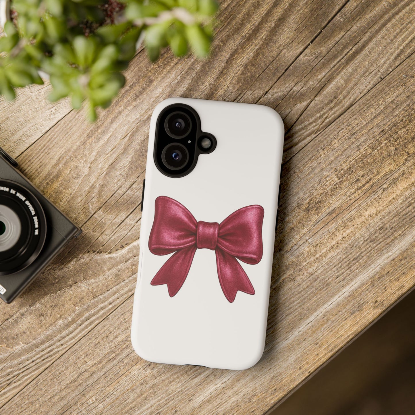 Pink Bow iPhone Case – Cute Girly Phone Cover – Glossy Ribbon Coquette Case – Soft Girl Aesthetic Accessory – Gift for Her iPhone