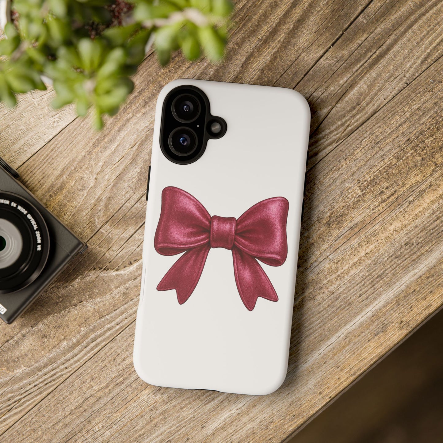 Pink Bow iPhone Case – Cute Girly Phone Cover – Glossy Ribbon Coquette Case – Soft Girl Aesthetic Accessory – Gift for Her iPhone