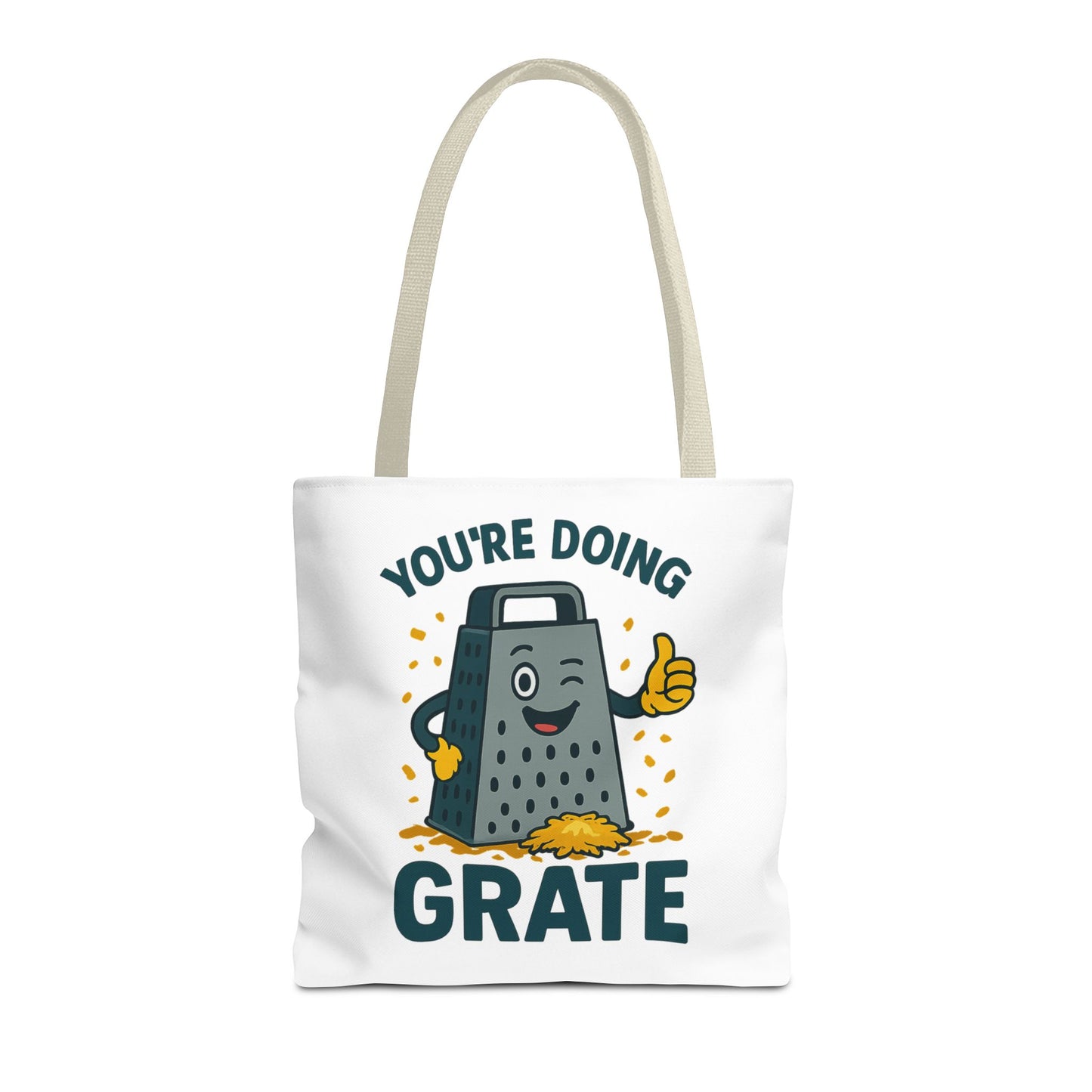 Funny Cheese Pun Tote Bag – “You’re Doing Grate” Grocery Bag | Cute Gift for Coworkers, Teachers, Food Lovers & Everyday Motivation