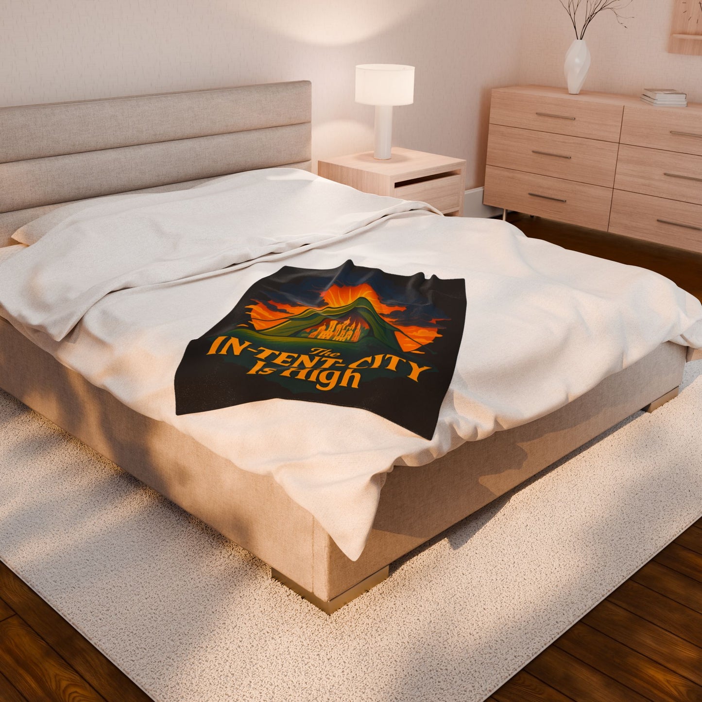 Plush Blanket - The In-Tent-City is High Intensity Throw Decor Funny Blanket