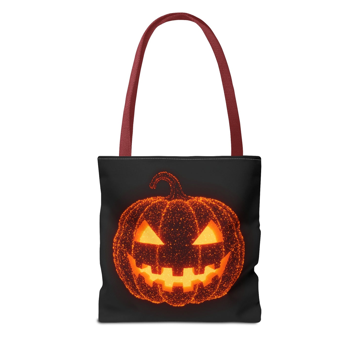 Glowing Pumpkin Tote Bag, Jack O Lantern Halloween Canvas Tote, Spooky Trick Or Treat Bag, Reusable Pumpkin Design Tote, Halloween Gift Bag