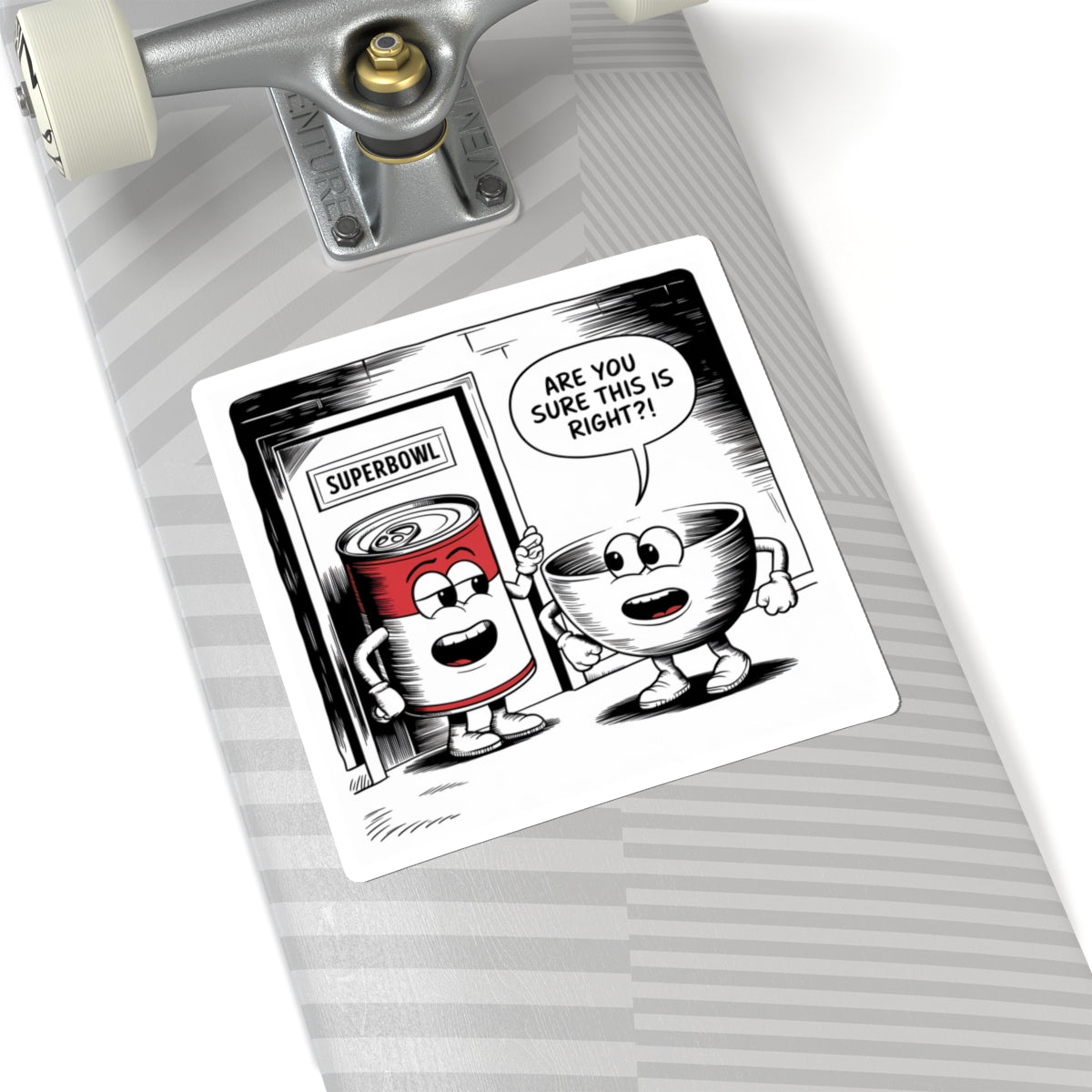 Comic Kiss-Cut Stickers - Can of Soup and Bowl Superbowl Door