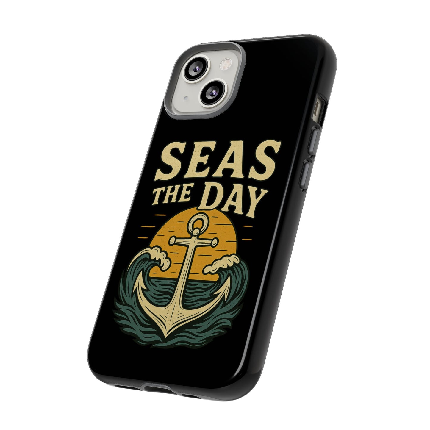 Seas the Day iPhone Case – Nautical Anchor Phone Cover – Ocean Pun Gift – Beach Lover iPhone Accessory – Summer Adventure Phone Case