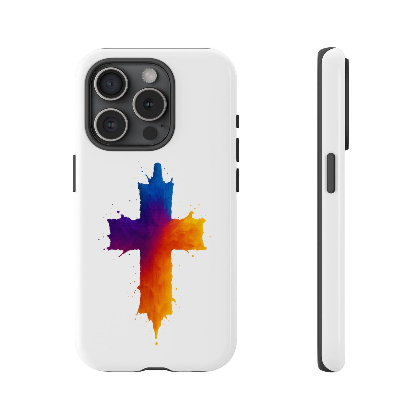 Christian iPhone Case – Watercolor Cross Phone Cover, Faith Gift for Her or Him, Inspirational iPhone Accessory