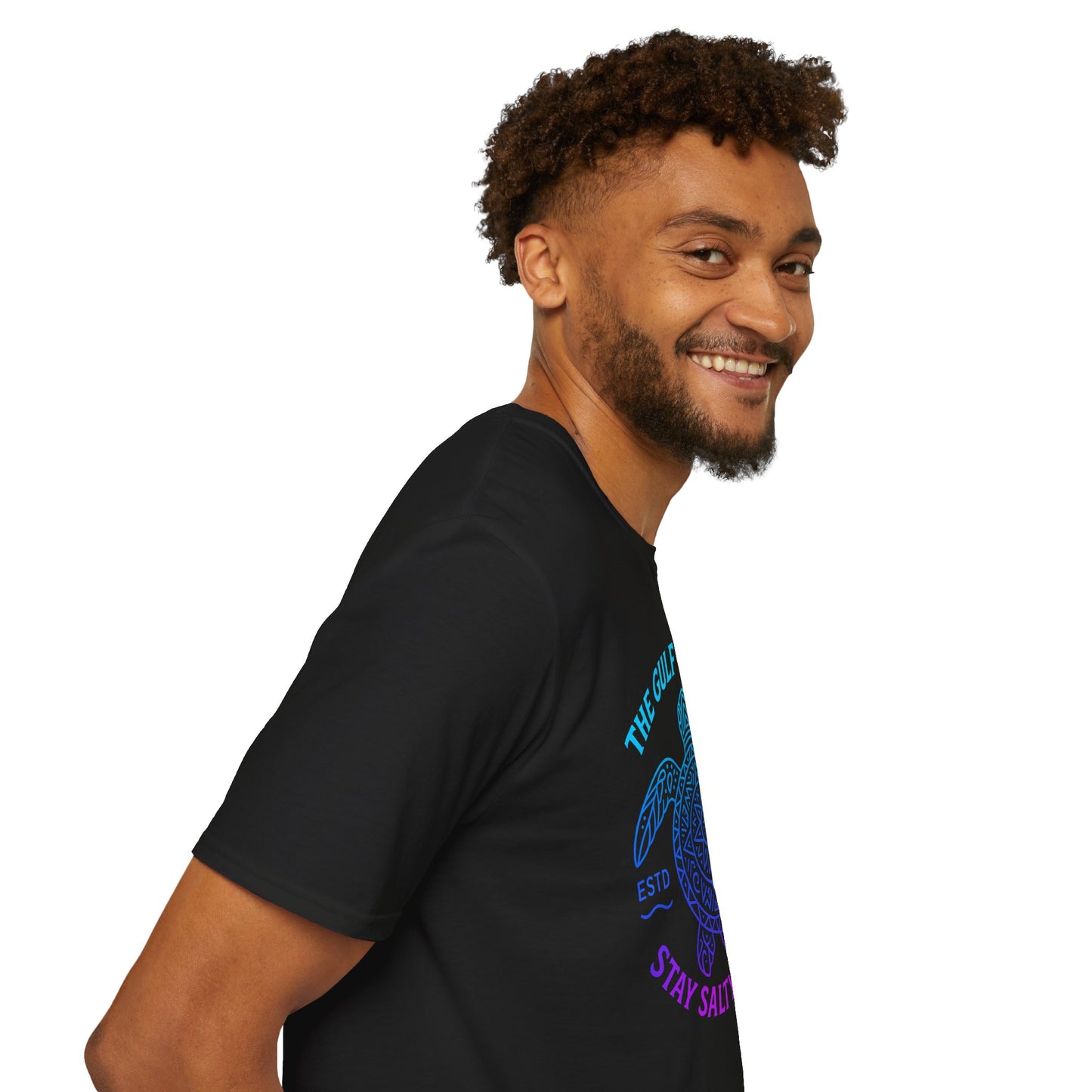 Neon Line Y2K Gulf of Mexico Sea Turtle Tee - Retro 2000s Rave Shell Shirt - Vaporwave Festival Techwear T-Shirt - Ocean Neon Streetwear