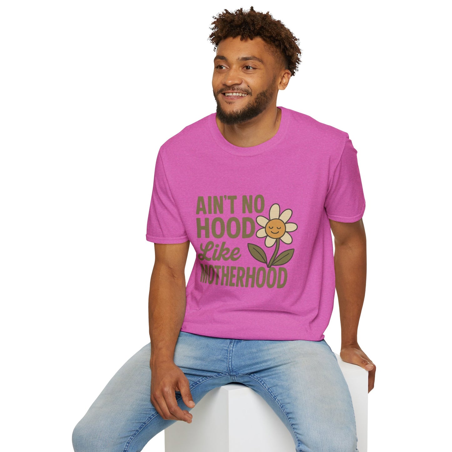 Ain't No Hood Like Motherhood T-Shirt - Unisex Softstyle Tee for Moms Mother's Day Gift
