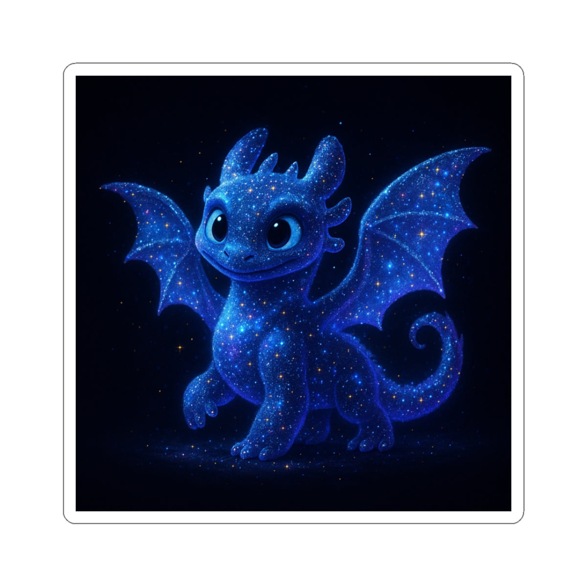 Galaxy Dragon Vinyl Sticker - Cute Fantasy Starry Night Dragon Decal for Laptop, Skateboard, Journal, Water Bottle & Gift