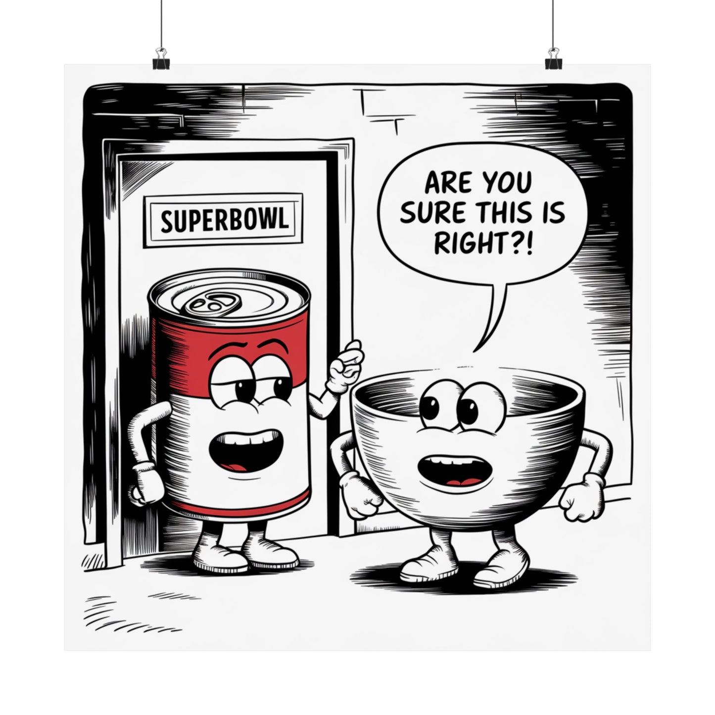 Vertical Poster - Superbowl Comic