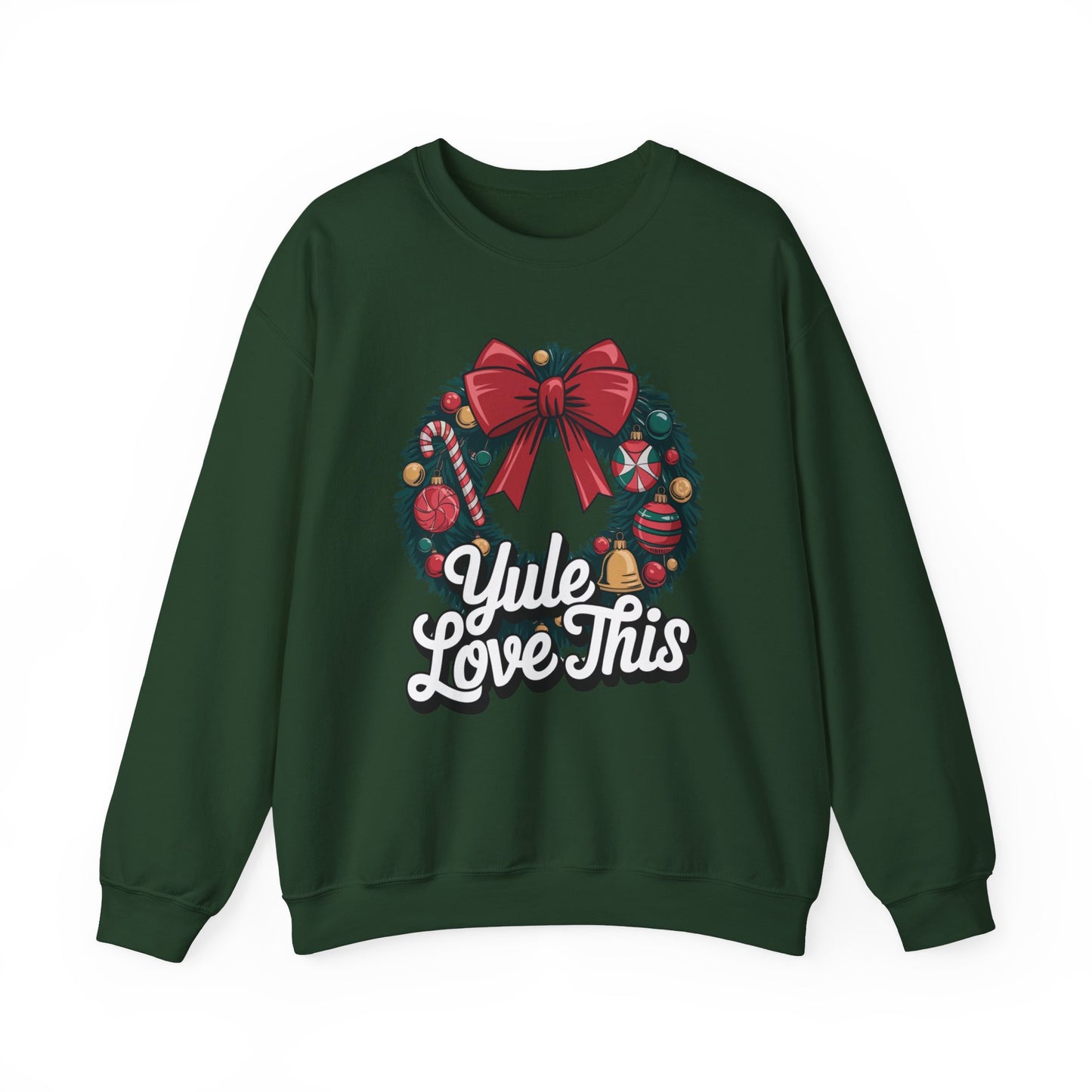 Christmas Wreath Unisex Sweatshirt, Yule Love This Holiday Jumper, Fun Crewneck Pullover, Festive Winter Apparel, Xmas Gift for Him and Her