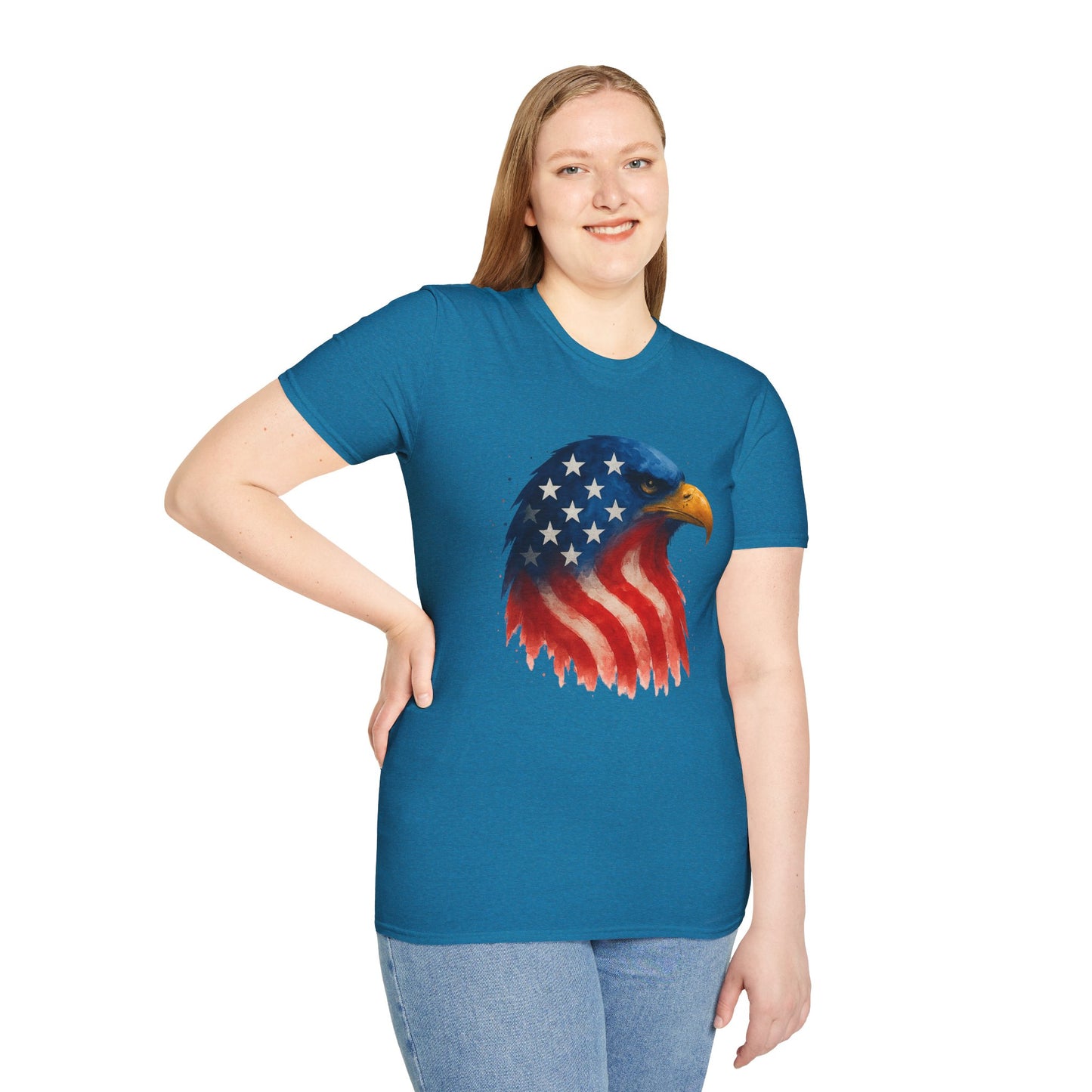 American Flag Eagle Shirt - 4th of July Patriotic Tee - USA Freedom T-Shirt - Independence Day Shirt - Bald Eagle Graphic Tee