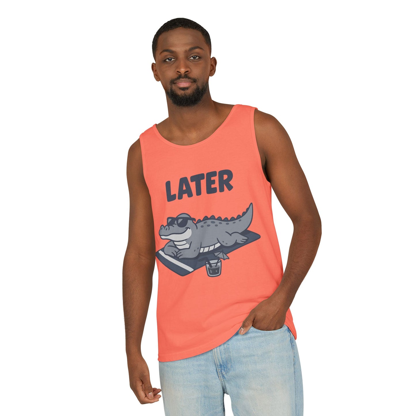 Funny Crocodile Tank Top - ‘Later Gator’ Cute Graphic Croc Tee, Summer Vest, Beach Gift, Sarcastic Animal Humor, Festival and Everyday Wear