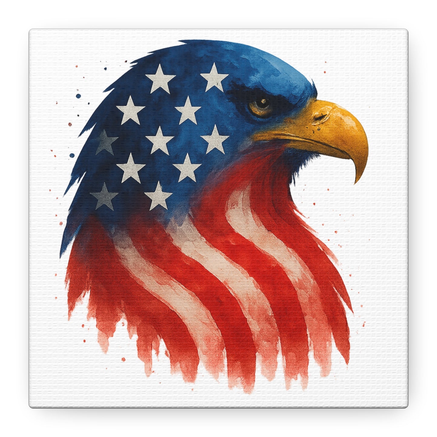 Patriotic Eagle Canvas Wall Art - American Flag Eagle Print - 4th of July Decor, USA Home and Office Gift - Ready to Hang Canvas Art