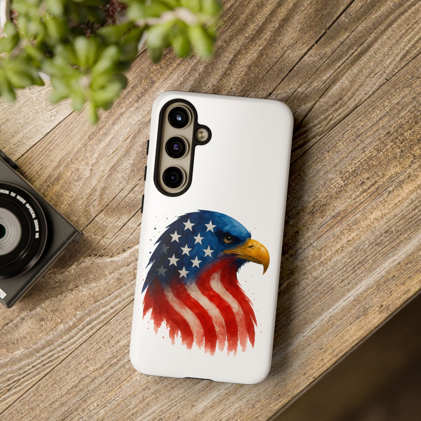 Patriotic Eagle Samsung Case - USA Flag Rugged Tough Cover, Dual-Layer Protection, Veteran and 4th of July Gift Galaxy Series