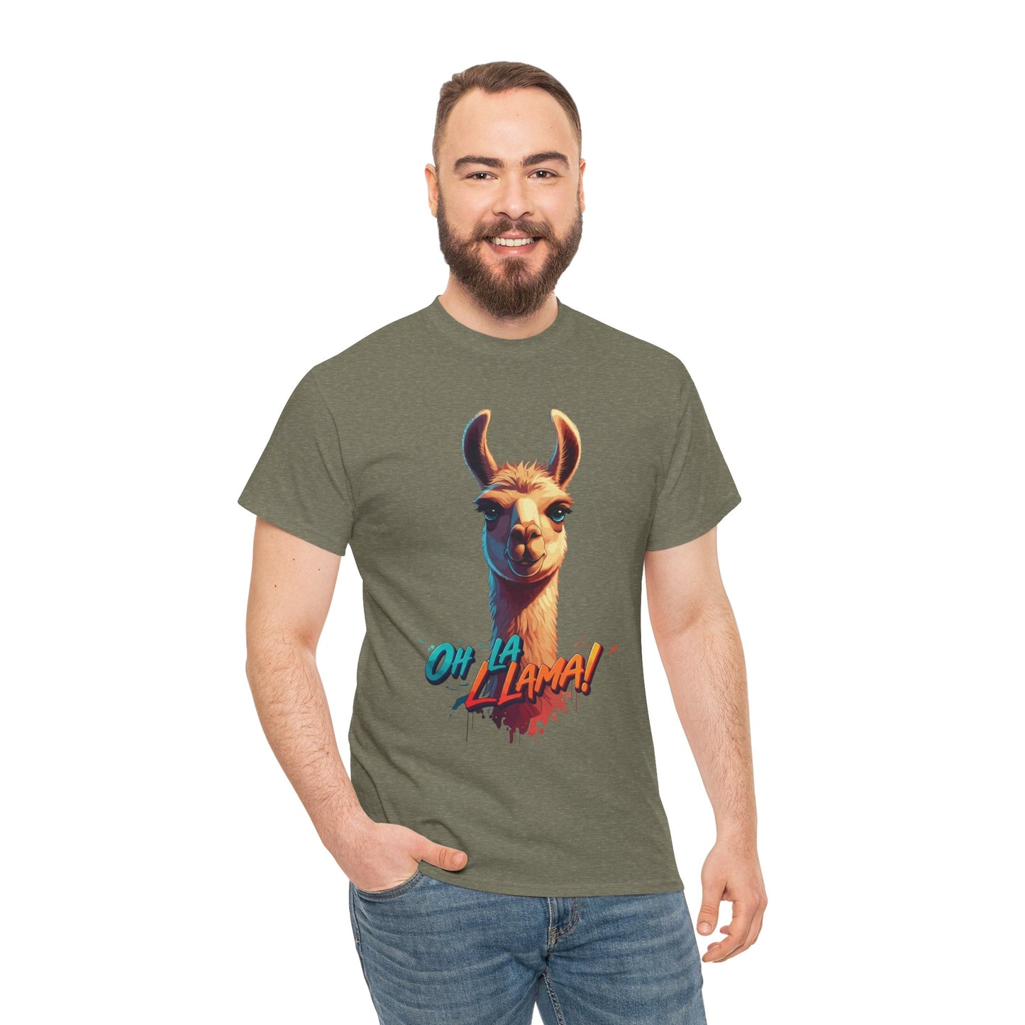 Oh la Llama Graphic Tee | Fun Llama T-Shirt, Cute Animal Lover Shirt, Llama Lover Gift, Quirky Party Tee, Trending Llama Fashion