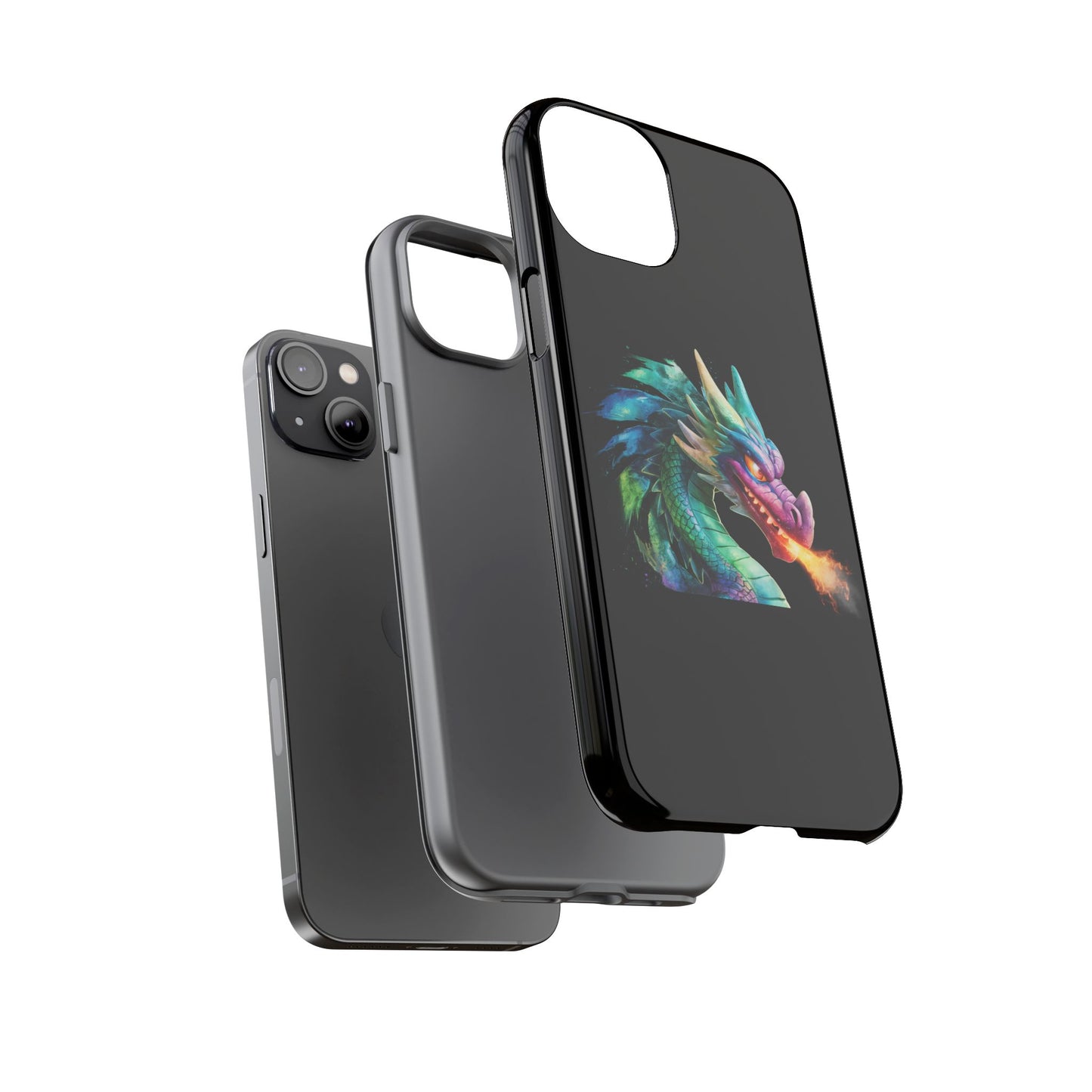 Dragon iPhone Case - Fantasy Fire-Breathing Art Protective Cover - Bookish Dark Academia Aesthetic Gift for Teens and Adults