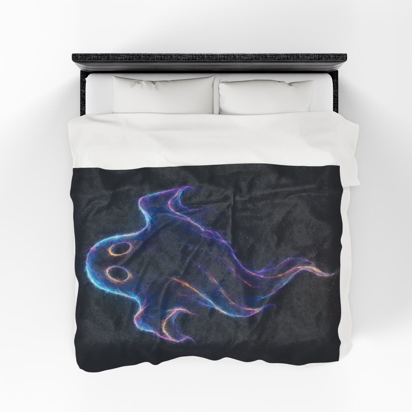 Galaxy Ghost Blanket, Halloween Throw Blanket, Spooky Cozy Decor, Ghost Lover Gift, Soft Plush Blanket, Cosmic Ghost Bedding