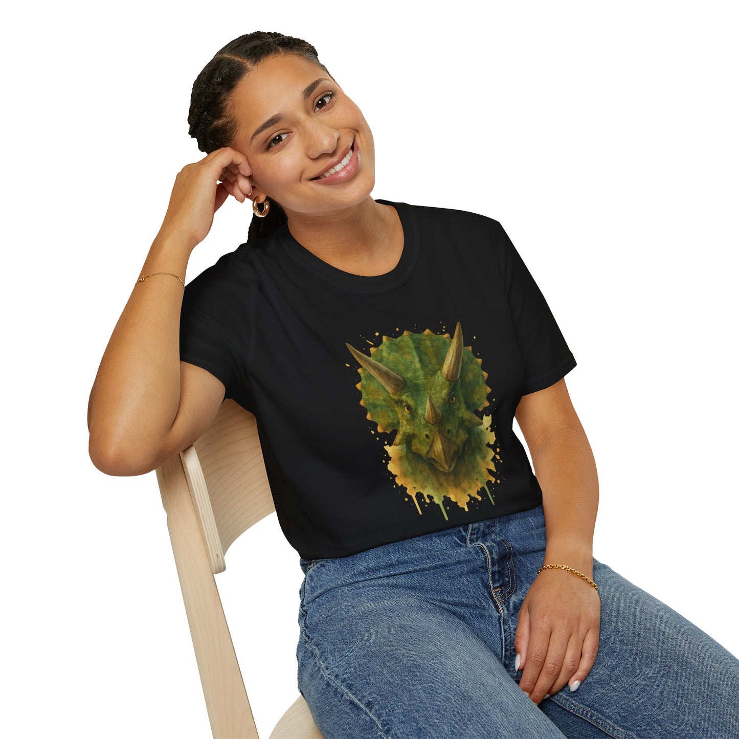 Watercolor Triceratops Dinosaur Shirt | Prehistoric Dino Tee for Women Men and Kids | Unique Gift, Nature Lover T-Shirt