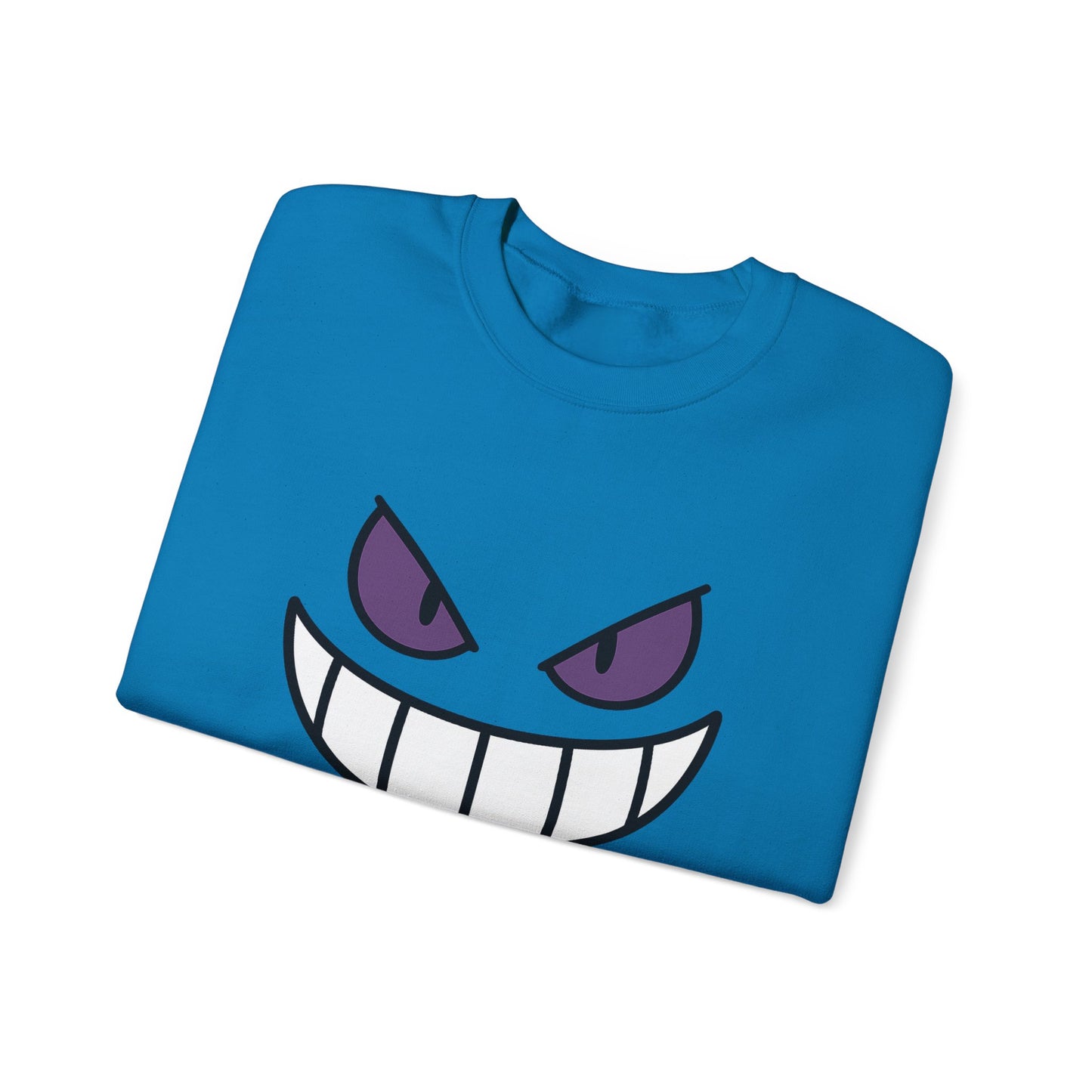 Sinister Grin Sweatshirt, Creepy Smile Crewneck, Dark Cartoon Face Sweatshirt, Halloween Gothic Sweatshirt, Spooky Grin Pullover