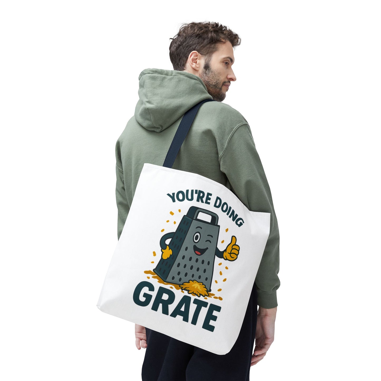 Funny Cheese Pun Tote Bag – “You’re Doing Grate” Grocery Bag | Cute Gift for Coworkers, Teachers, Food Lovers & Everyday Motivation