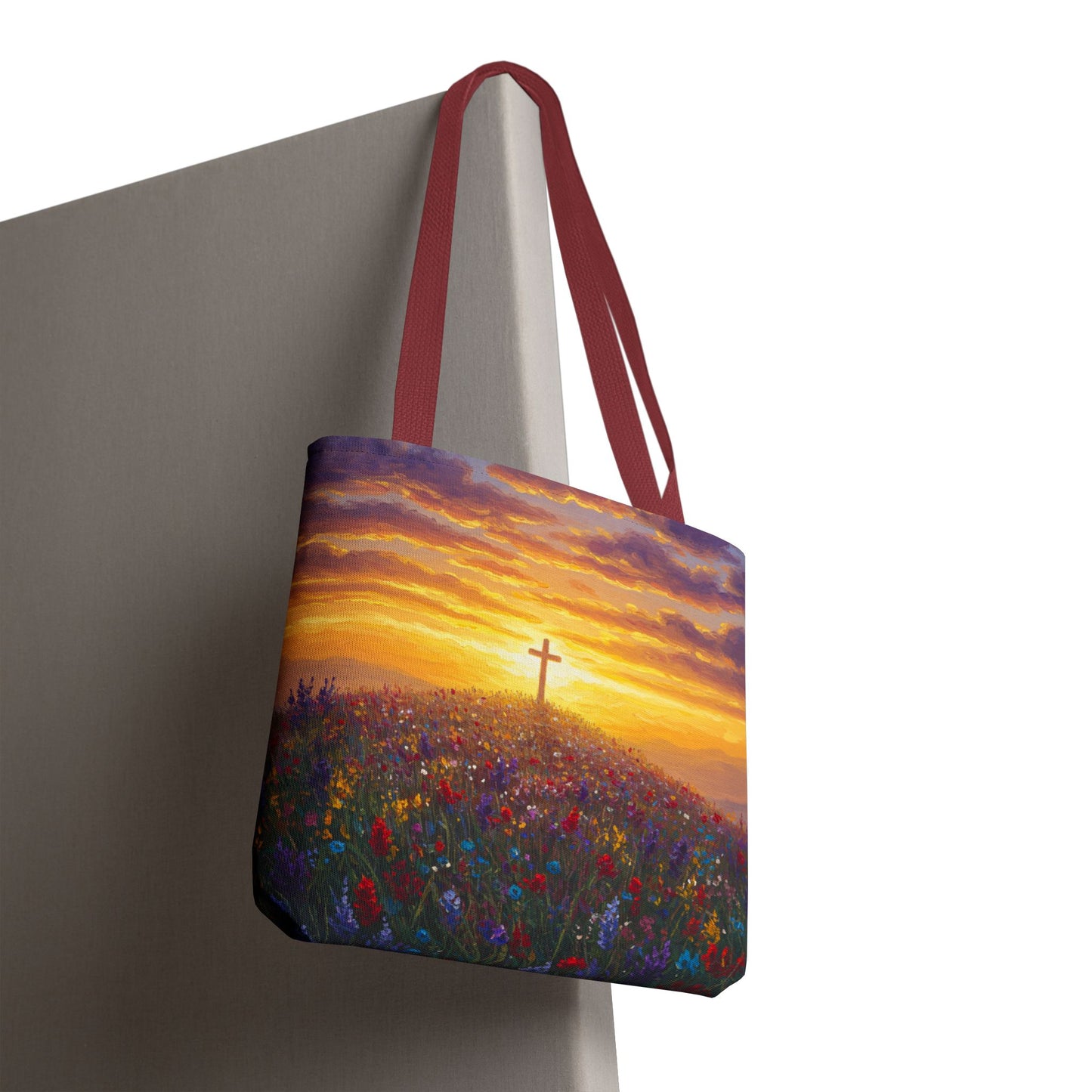 Cross Painted Tote Bag Christian Bag Inspirational Tote Spiritual Bag Religious Tote Bag