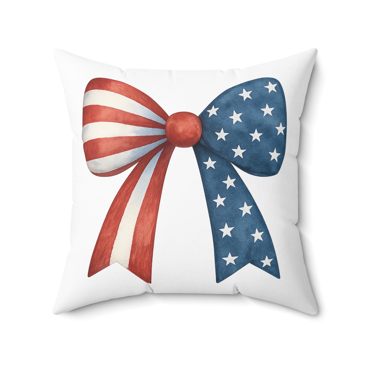 Patriotic Bow Throw Pillow | 4th of July Pillow | American Flag Decor | USA Stars Stripes Pillow | July 4th Home Decor | Red White Blue Pillow