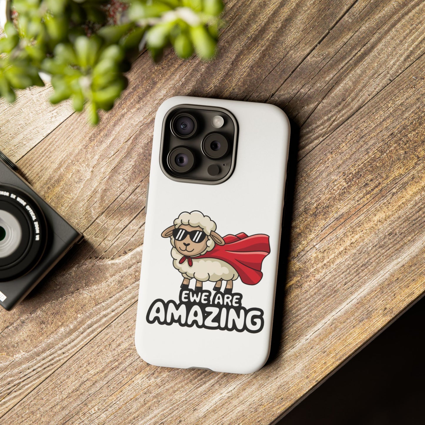 Funny iPhone Case - Cute Sheep Phone Cover - "Ewe Are Amazing" Animal Pun Gift - Motivational iPhone Case - Gift for Her or Him