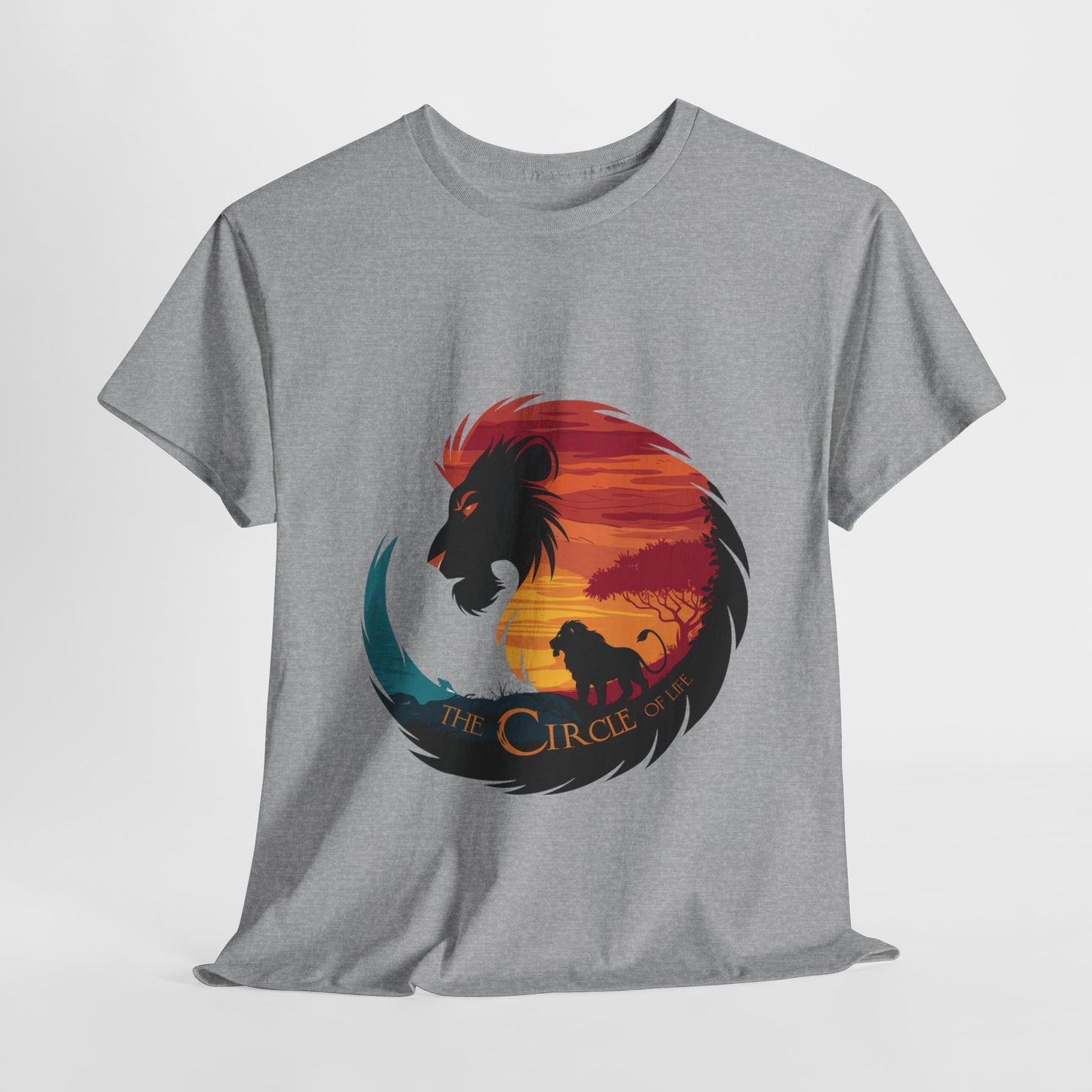 The Circle of Life Lion Shirt – Sunset Safari Wildlife Graphic Tee – Inspirational Nature T-Shirt for Animal Lovers & Adventure Fans