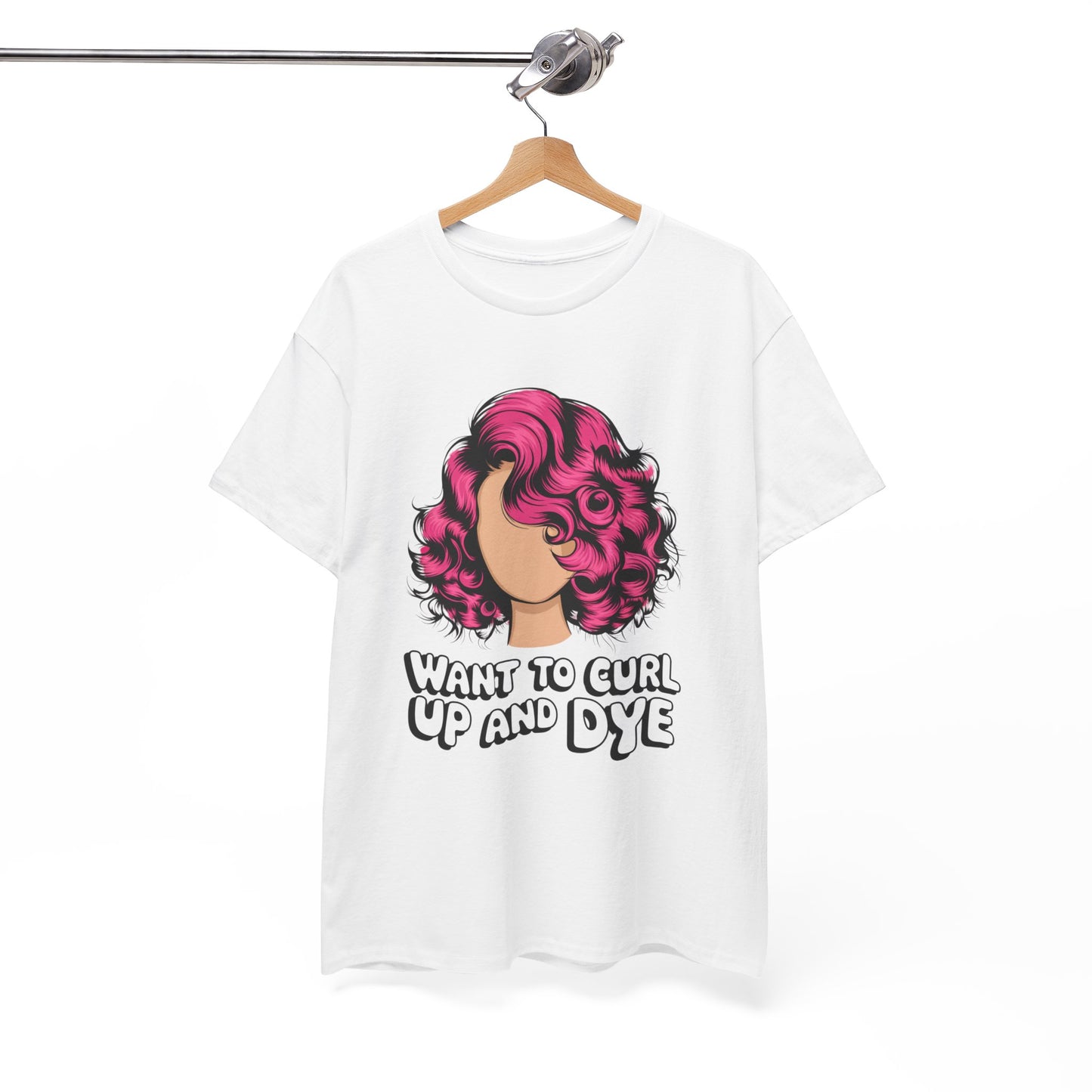 Curly Hair Tee: Want To Curl Up And Dye – Funny Hair Colorist Tee, Salon & Curl Lovers Gift, Trendy Graphic Shirt for Hairstylists