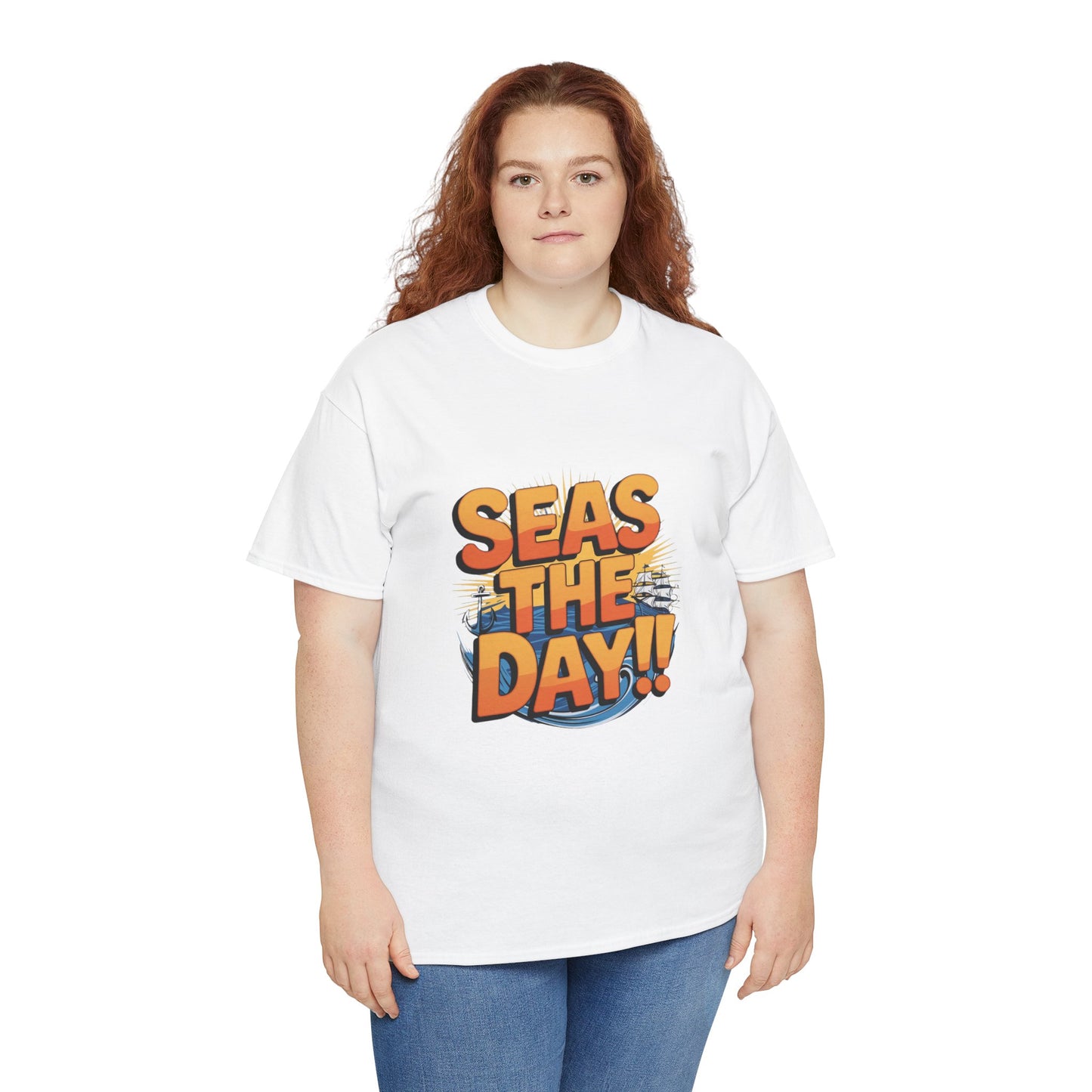 Seas The Day!! Tee • Ocean Pun Graphic Shirt • Comfort Colors Unisex Beachy Vibes • Nautical Aesthetic • Gift for Sea Lovers & Summer Vacays