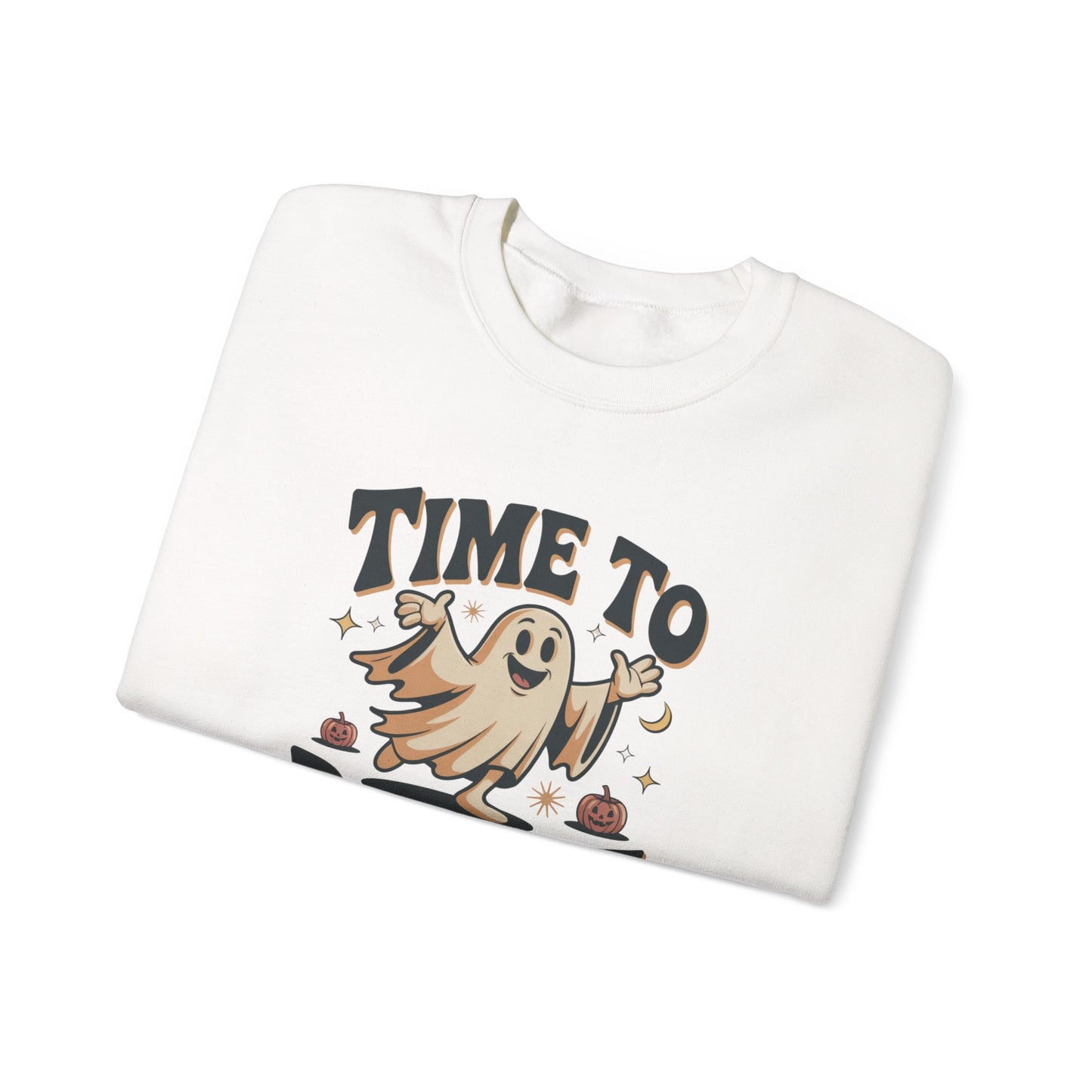 Time to Boo-gie Sweatshirt, Cute Ghost Halloween Crewneck, Spooky Sayings Graphic Pullover, Boo-gie Ghost Sweater, Fall Spooky Season Outfit