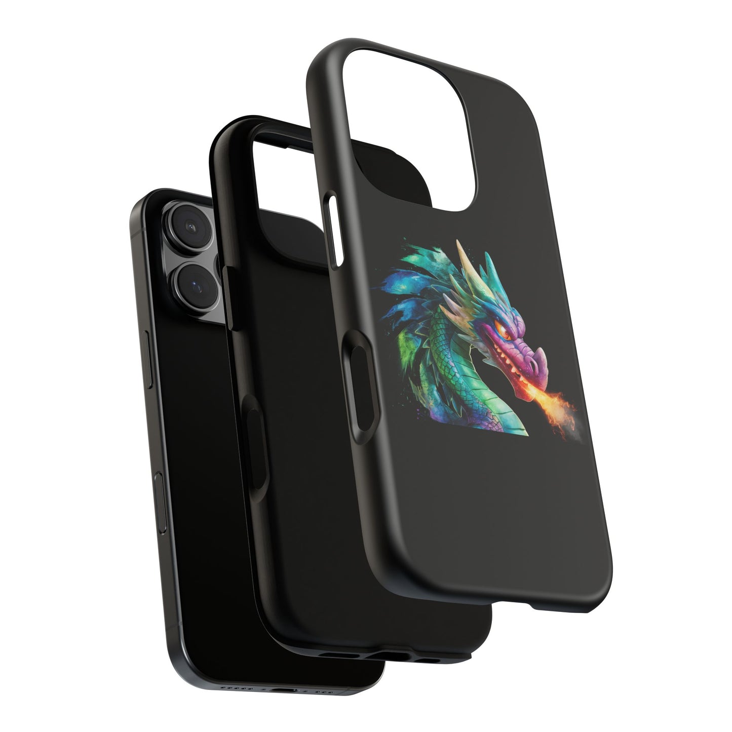 Dragon iPhone Case - Fantasy Fire-Breathing Art Protective Cover - Bookish Dark Academia Aesthetic Gift for Teens and Adults