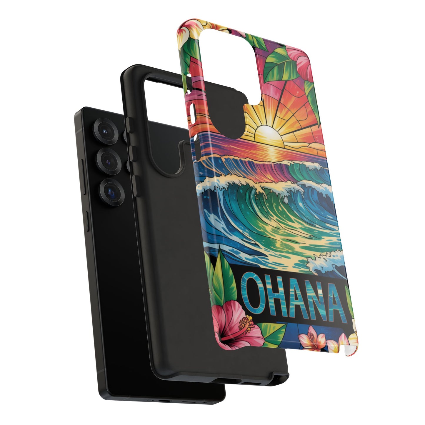 Samsung Galaxy Case Ohana Hawaiian Wave Phone Cover Sunset Tropical Beach Art Protective Case Gift for Samsung Lovers