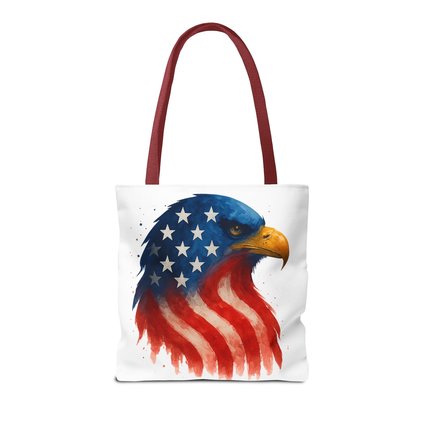 Patriotic Eagle Tote Bag USA Flag Canvas Carryall - Eco-Friendly Independence Day, Memorial Day Gift for Veterans, Reusable Shopping Bag