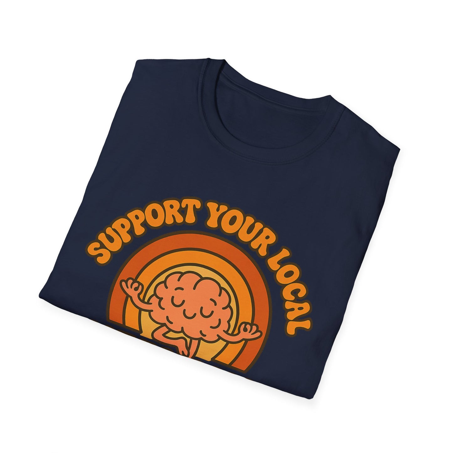 Support Your Local Nervous System T-Shirt | Funny Brain Tee, Neurodiversity Gift, Mental Health Humor Shirt, Science Geek Retro Tee