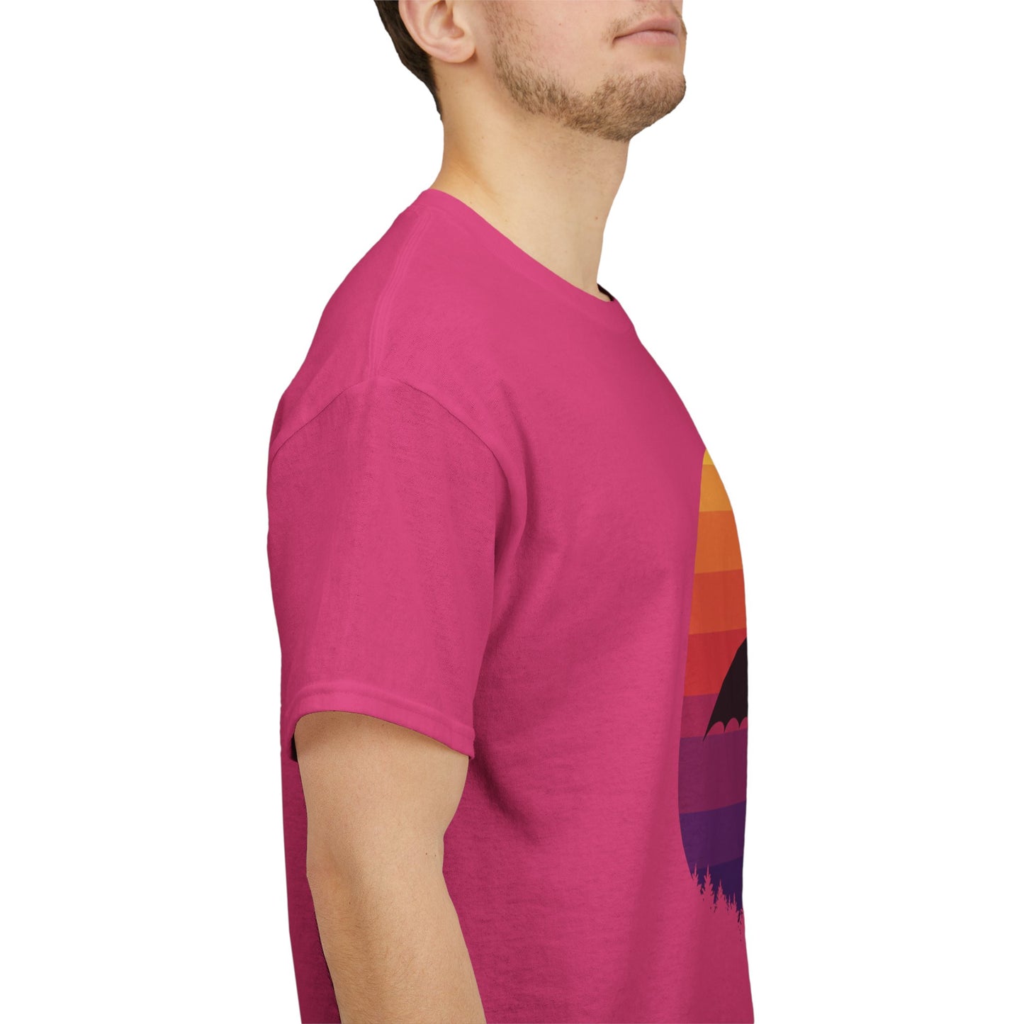 Night Dragon Sunset T-Shirt | Retro Dragon Silhouette Tee | Fantasy Dragon Shirt | Unisex Graphic Tee | Gift for Dragon Lovers