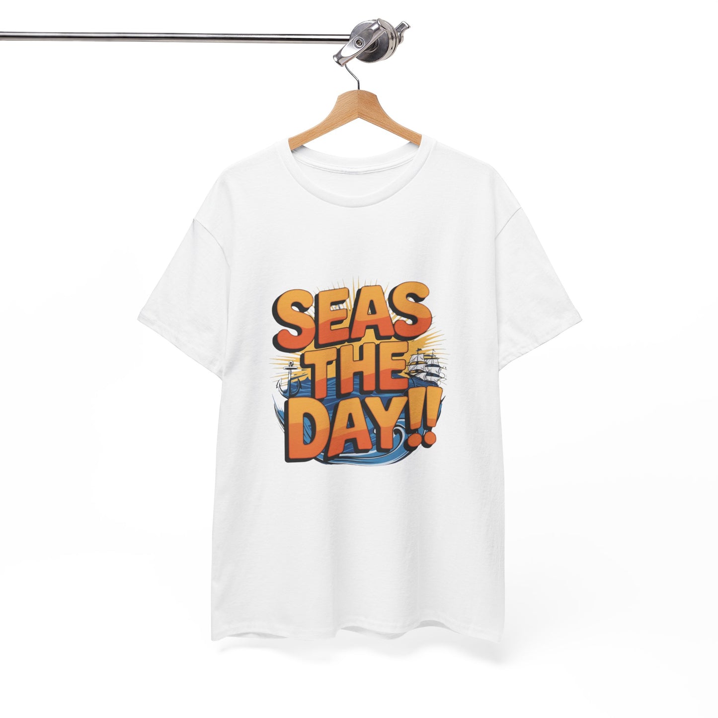 Seas The Day!! Tee • Ocean Pun Graphic Shirt • Comfort Colors Unisex Beachy Vibes • Nautical Aesthetic • Gift for Sea Lovers & Summer Vacays
