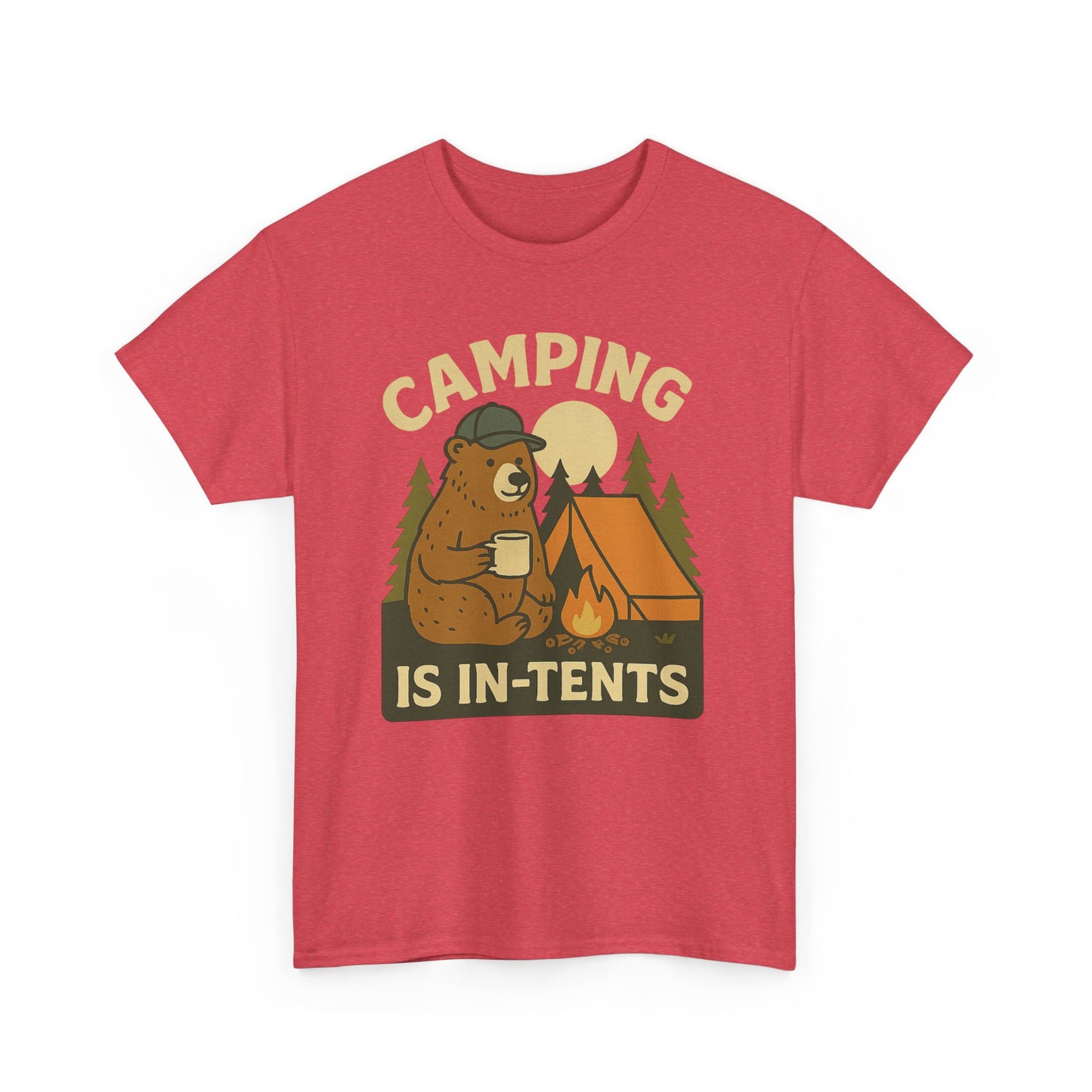 Camping Is In-Tents Funny Bear Camping Tee - Cute Outdoorsy Pun Shirt - Retro Campfire Graphic, Nature Lover Gift, Unisex Adventure Apparel
