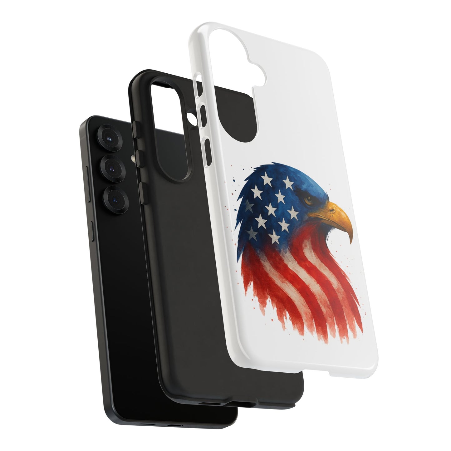Patriotic Eagle Samsung Case - USA Flag Rugged Tough Cover, Dual-Layer Protection, Veteran and 4th of July Gift Galaxy Series