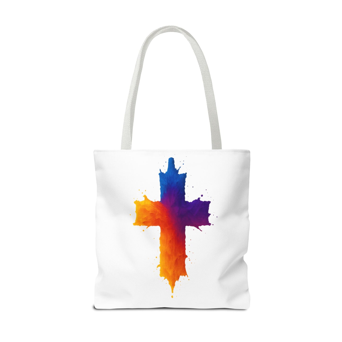 Watercolor Cross Tote Bag, Faith Tote, Christian Gift Bag, Religious Art Shoulder Bag, Inspirational Everyday Carry, Spiritual Cross Design Tote