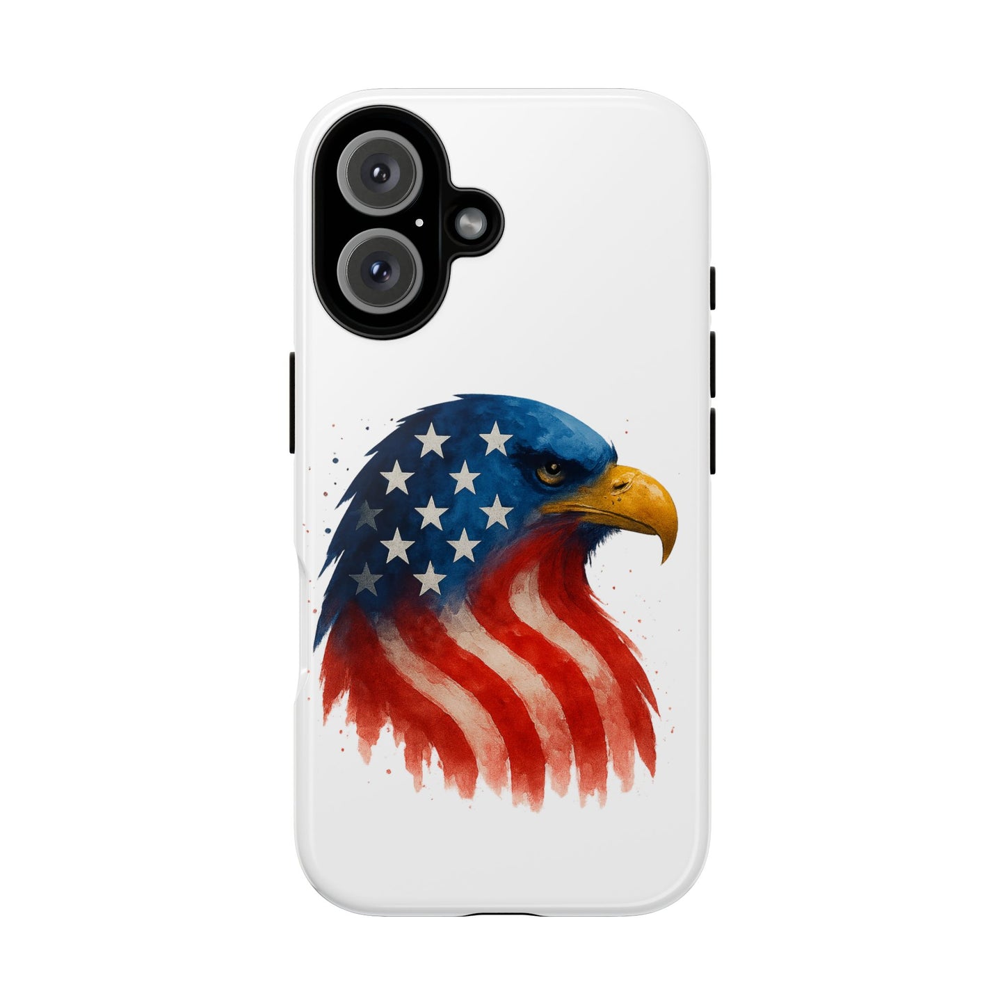Patriotic Eagle iPhone Case - USA Flag Tough Cover, Dual-Layer Rugged Protection, 4th of July and Veteran Gift