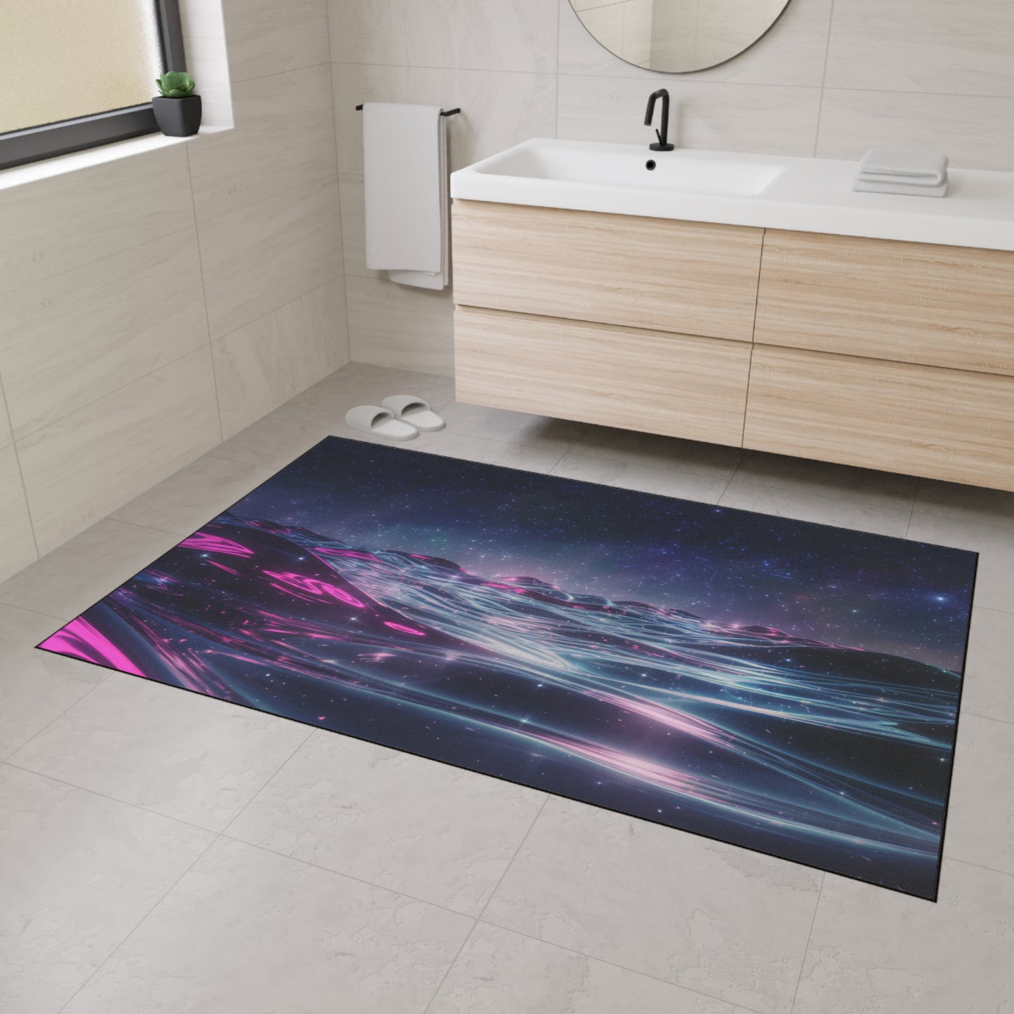 Floor Mat - Galactic Ocean and Night Sky Design