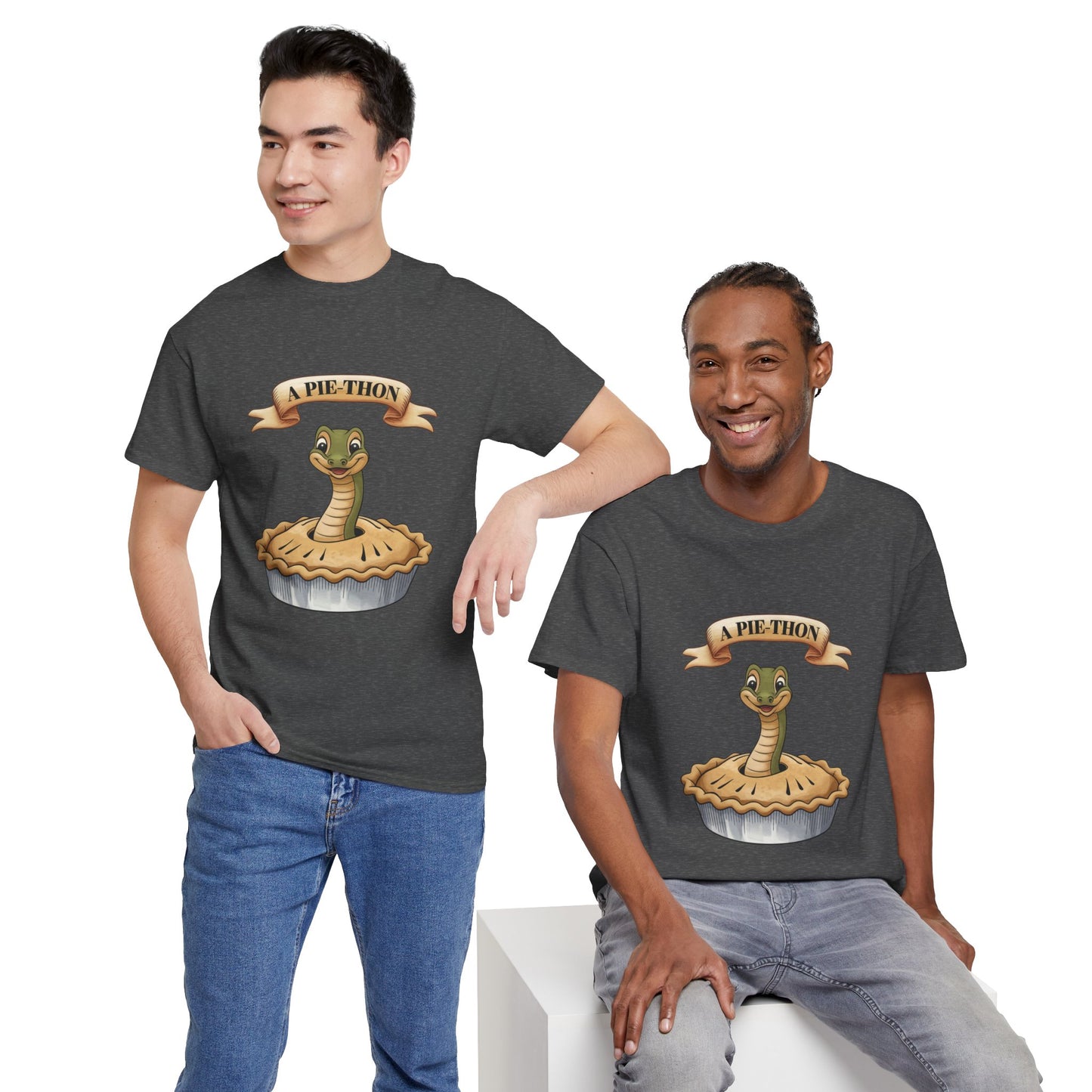A Pie-Thon Funny Snake Pun Shirt – Cute Animal Joke T-Shirt – Quirky Graphic Tee for Pun Lovers, Reptile Fans, and Unique Gift Ideas